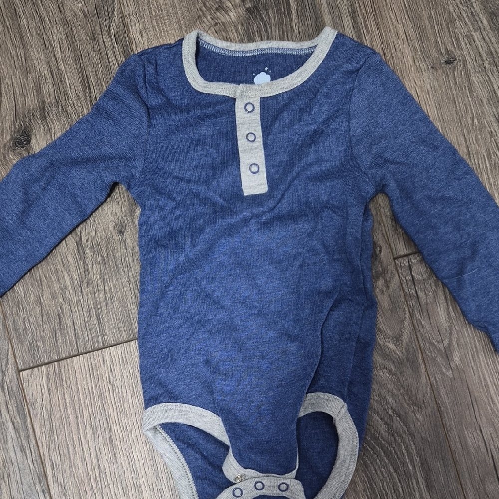 Cloud Island Navy Long Sleeve Bodysuit